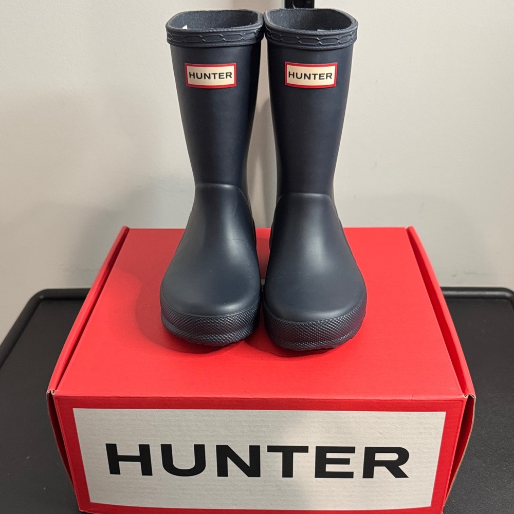 Hunter Kids Toddler Navy First Classic Boots Size 9 Boys/10 Girls New NIB